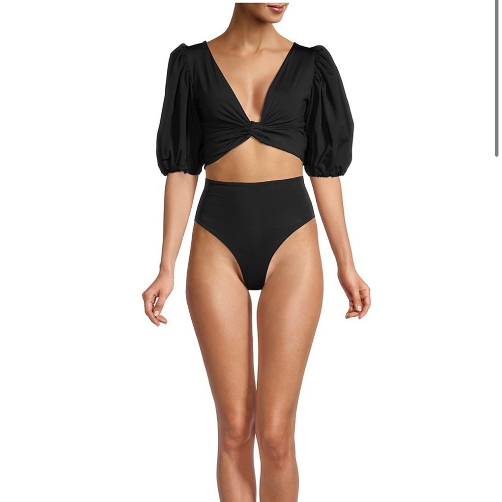 Maygel Coronel Gallega Puff-Sleeve Swimsuit